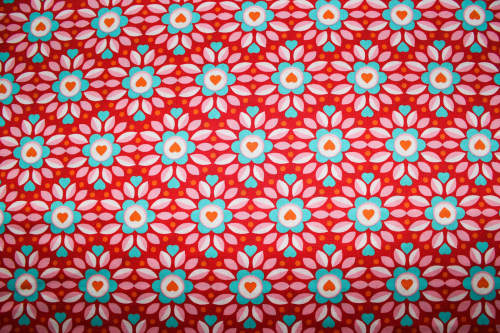 Preview: Baumwollstoff Fall Flower rot  (10 cm)